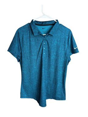 Nike Golf Dri-Fit Women Shirt Size XL Collar 5 Buttons Teal Golf Pickleball NWT